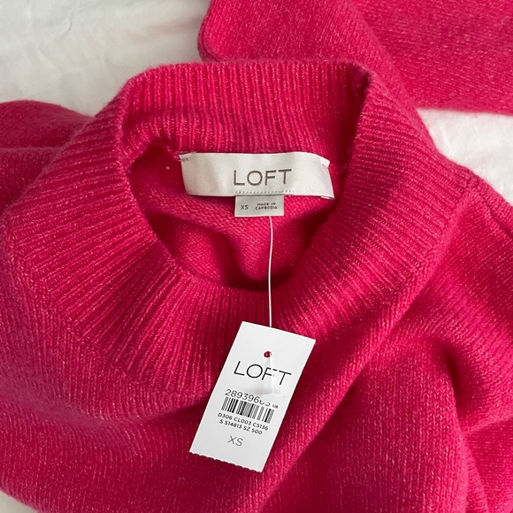 LOFT Wool Blend Mock Neck Waist Tie Sweater - Picture 11 of 13